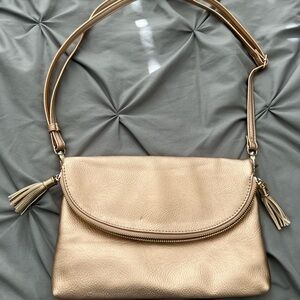 Rose gold cross body bag